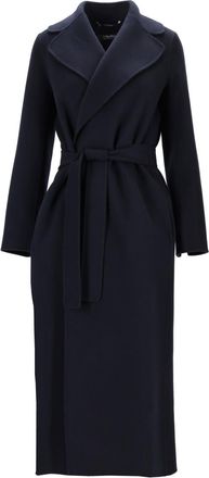 Max Mara Navy Blue Notched lapel Trench Coat