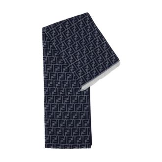 Fendi Winter Scarves, male, Gray, Size: ONE SIZE Micro FF Wool Scarf