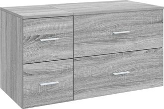 vidaXL Juego De Muebles De Ba&ntilde;o 2 Uds. Sonoma Gris Vidaxl