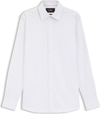 BOSS Striped slim-fit shirt in Italian-made cotton