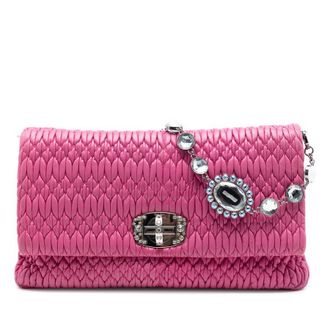 Miu Miu Pre-owned Miu Miu Matelasse Nappa Crystal Chain Satchel Ladies 3VDLXMWX2POH1DDC