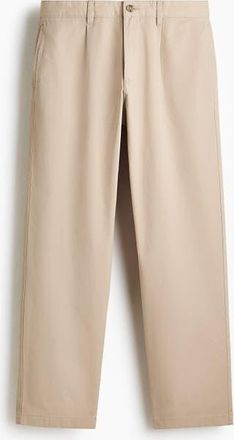 H&M Relaxed-fit Cotton Twill Chinos in Beige at Nordstrom, Size 33