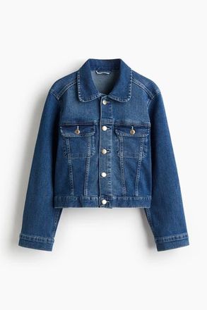 H&M Short Denim Jacket in Denim Blue at Nordstrom, Size X-Large
