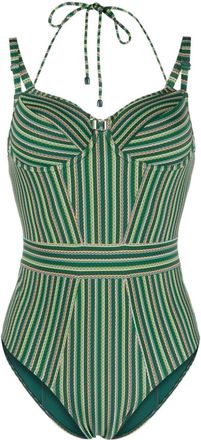 Marlies Dekkers Holi Vintage striped padded swimsuit - women - Recycled Nylon/Elastane - 80D - Green