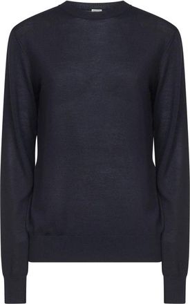 Toteme Top met ronde hals - Dames - Ronde hals truien - Zwart - M - Wol - Truien & Vesten