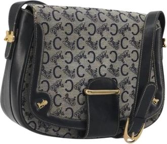 Celine Pre-owned Vintage Canvas Shoulder Bag - Dames - Vintage Schoudertas - Blauw - ONE Size - Leer - Vintage
