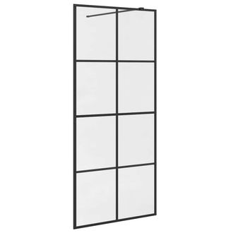 vidaXL Vidaxl - Mampara Ducha Accesible Vidrio Esg Transparente Negro 90x195 Cm