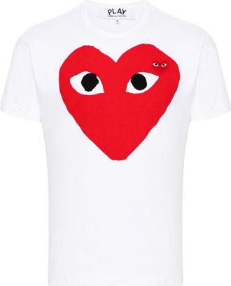 Comme Des Gar&ccedil;ons heart-print cotton T-shirt - unisex - Cotton - S - White