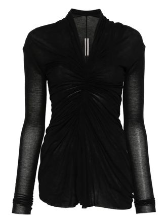 Rick Owens Radiance draped V-neck top - Black