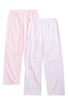 Yogalicious 2-Pack Straight Leg Lounge Pants in Stripe Blossom/Blossom at Nordstrom Rack, Size Xx-Large