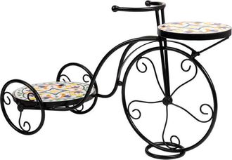 Wanderlust Deco Wanderlust Deco - Soporte Bici De Mosaico Y Forja Negro 67x26.5x43