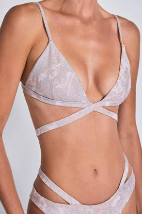 Devon Windsor Juno Bra Top In Pink,silver