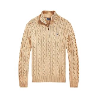 Polo Ralph Lauren Maglione a trecce con mezza zip - - Sweatshirts & Hoodies - Uomo - Beige - M