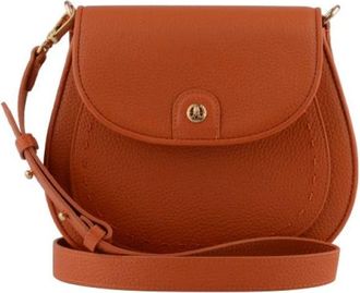 Pourchet Bride Soft Crossbody Flap Bag - Dames - Schoudertassen - Oranje - ONE Size - Leer - Tassen