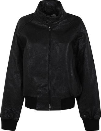 STUDIO NICHOLSON Over Harrington Jas - Dames - Leren en Su&egrave;de Jassen - Zwart - S - Leer - Jassen