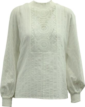 Maje Lace Blouse in White Cotton
