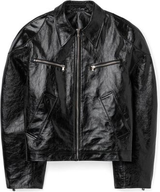 S&eacute;fr Leather Jacket Black