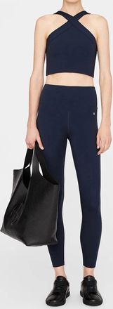 Anine Bing Blake High Waisted Legging In Navy