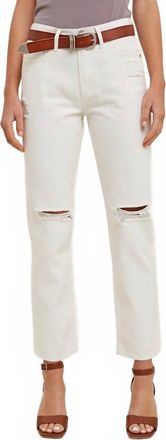 Wishlist Light-Wash Loose Fit Denim Jeans With Distressed In White