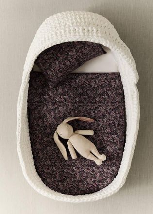 Mango Set mini culla 100% cotone stampato prugna - Home - 75x100cm - MANGO HOME