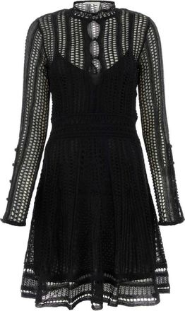 Chlo&eacute; Black linen blend mini dress