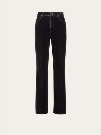 Ferragamo Black Straight Leg Trousers, Brand Size 54 (US Size 38)