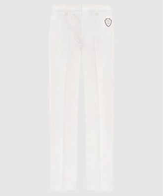Brunello Cucinelli Off White Slim Trousers, Brand Size 44 (US Size 10)