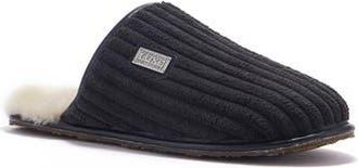 Australia Luxe Twinface Sheepskin Genuine Shearling Lined Scuff Slipper in Black Cord at Nordstrom Rack, Size X-Small
