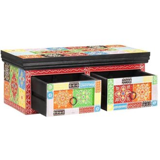 vidaXL Vidaxl - Armadio tv Multicolore 60 x 30 x 24 cm Legno massello di mango