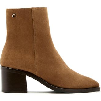 La Canadienne Julieta City Dry Waterproof Bootie in Toffee Suede at Nordstrom Rack, Size 5