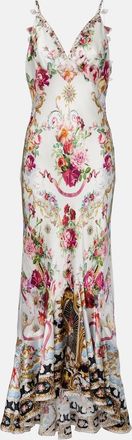 Camilla Floral silk satin maxi dress