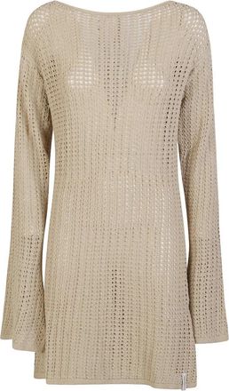 Hinnominate Mini Jurk - Dames - Korte kleedjes - Beige - M - Katoen - Kleedjes