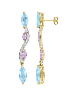 Rina Limor Gold-Plated Silver 8.54 ct. tw. Gemstone Earrings