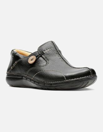 Clarks Womens Clarks Un Loop Black leather - Size: 7.5/D standard