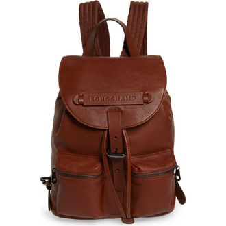 Longchamp Small 3D Leather Backpack in Cognac at Nordstrom Rack