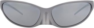Balenciaga 70mm Wraparound Sunglasses in Grey Grey Grey at Nordstrom Rack