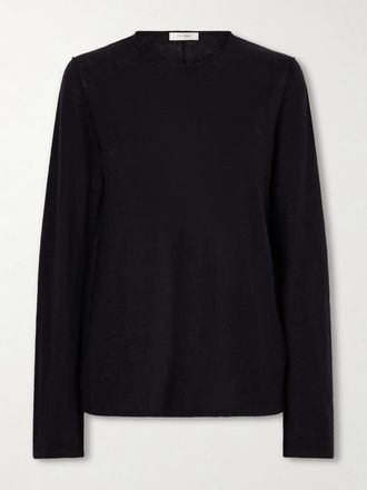 The Row Pullover In Misto Cashmere, Seta E Lino Nile - Nero