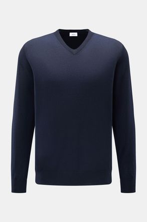 Braun Hamburg Men - Merino V-neck jumper navy