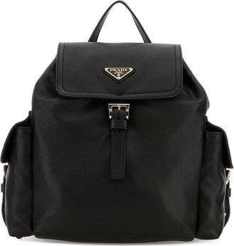 Prada Black Leather Backpack