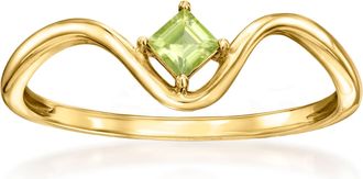 RS Pure by Ross-Simons Peridot Curvy Ring in 14kt Yellow Gold