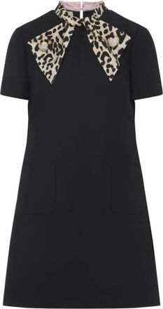 Valentino Garavani Kleedjes, Dames, Zwart, S, Wol, Bow Dress in Couture Crepe