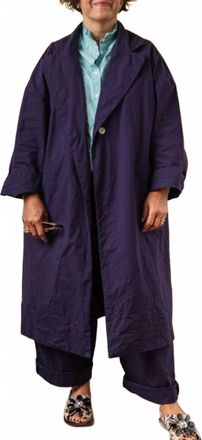 Gallego Desportes Womens Long Coat In Navy