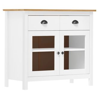 vidaXL Vidaxl - Mesita De Noche Hill Madera Maciza De Pino Blanco 90x40x80 Cm