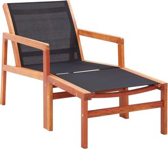 vidaXL Vidaxl - Silla De Jard&iacute;n Con Reposapi&eacute;s Madera De Eucalipto Y Textilene