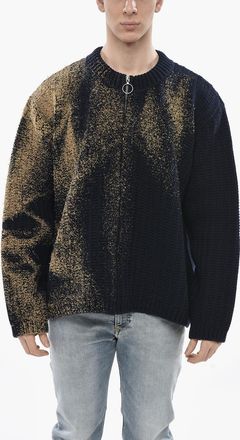 Maison Margiela MM0 Pullover Zip-up in Lana con Dettagli Spalmati Maison Margiela
