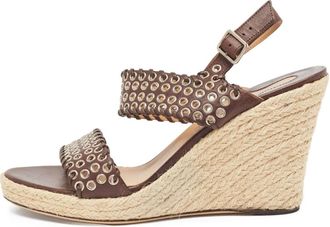 Ferragamo Sandali con zeppa e occhielli 110mm - Marrone