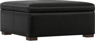 Simpli Home Gabbie 36In Contemporary Square Coffee Table Storage Ottoman