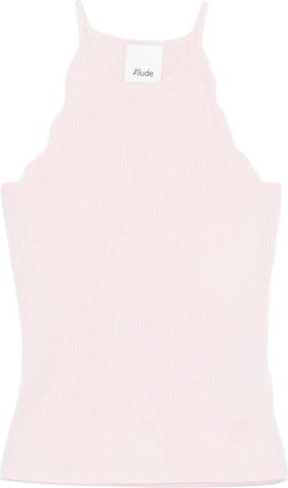 Allude Gewelfde geribbelde tanktop - Roze