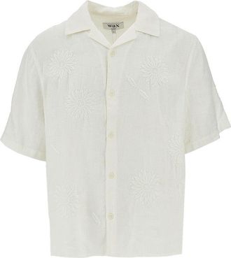 Wax London Didcot embroidered flowers linen shirt Man XL