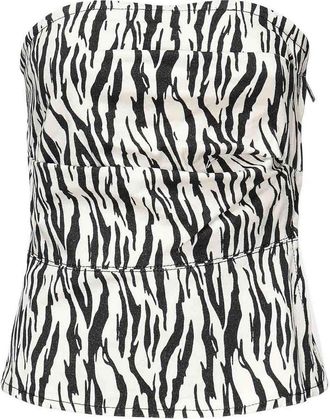 Rotate Printed Denim Top